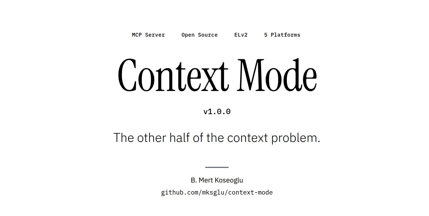 Context Mode: Dừng Lãng Phí Context Window của AI